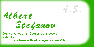 albert stefanov business card